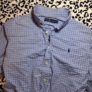 Ralph Lauren Gingham Button Down |Classic Preppy Dress Shirt|‎ Blue Check Oxford